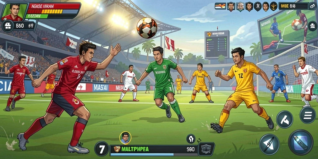 Tampilan utama game ID678 dengan karakter dan latar belakang yang fantastis.
