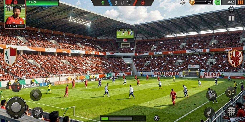 Tangkapan layar menunjukkan aksi epik dalam game.